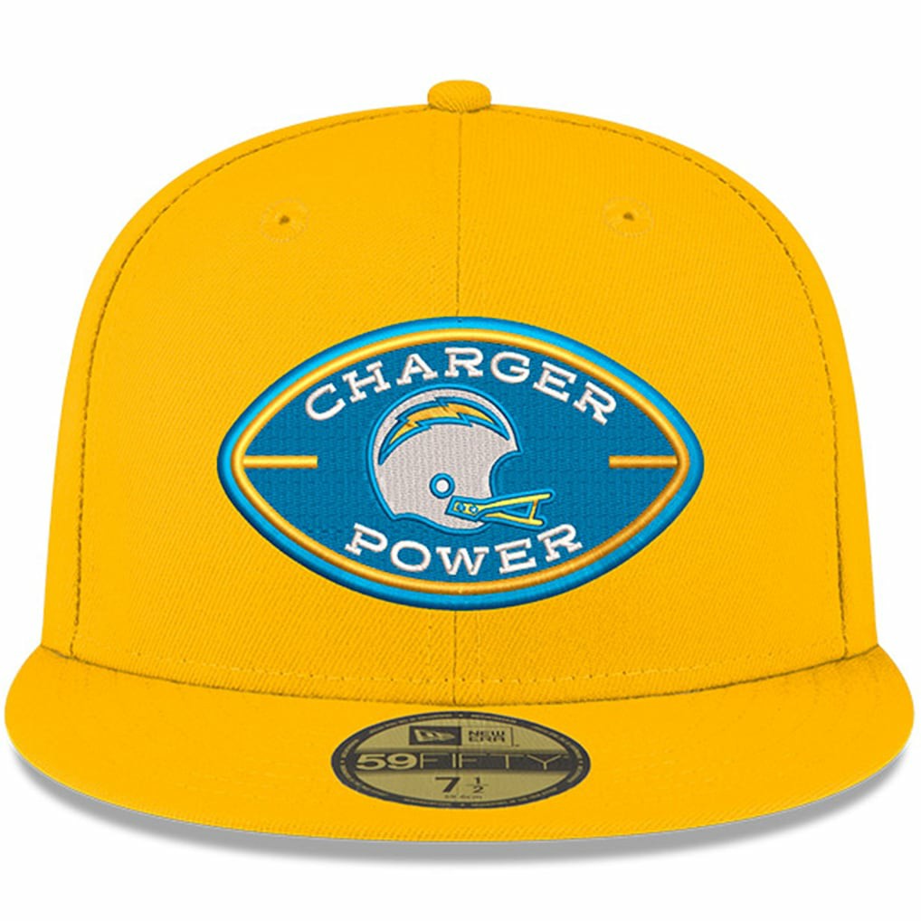 Los Angeles Chargers New Era Charger Power 59FIFTY Fitted Hat - Gold Hats