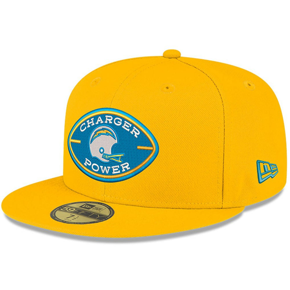 Los Angeles Chargers New Era Charger Power 59FIFTY Fitted Hat - Gold Hats