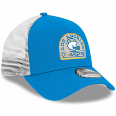 Los Angeles Chargers New Era Charger Power A-Frame 9FORTY Trucker Adjustable Hat - Powder Blue Hats