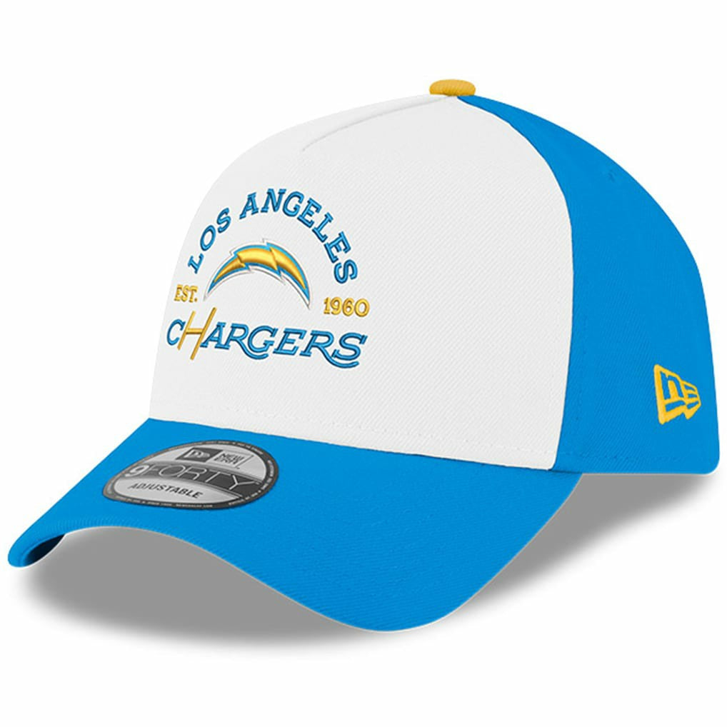 Los Angeles Chargers New Era Charger Power A-Frame 9FORTY Adjustable Hat - White/Powder Blue Hats