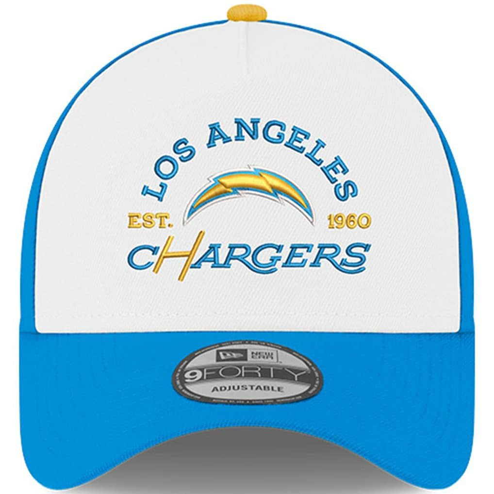 Los Angeles Chargers New Era Charger Power A-Frame 9FORTY Adjustable Hat - White/Powder Blue Hats