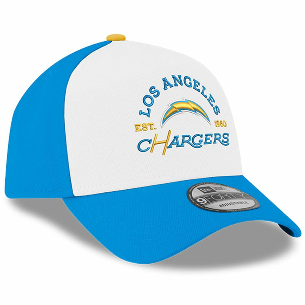 Los Angeles Chargers New Era Charger Power A-Frame 9FORTY Adjustable Hat - White/Powder Blue Hats