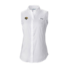 Jacksonville Jaguars Women's Historic Tamiami Omni-Shade Sleeveless Button-Up Shirt - White