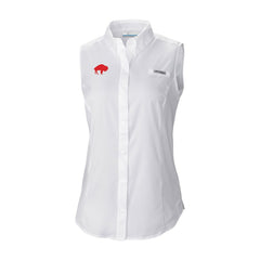 Buffalo Bills Women's Historic Tamiami Omni-Shade Sleeveless Button-Up Shirt - White