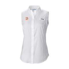 Denver Broncos Women's Historic Tamiami Omni-Shade Sleeveless Button-Up Shirt - White