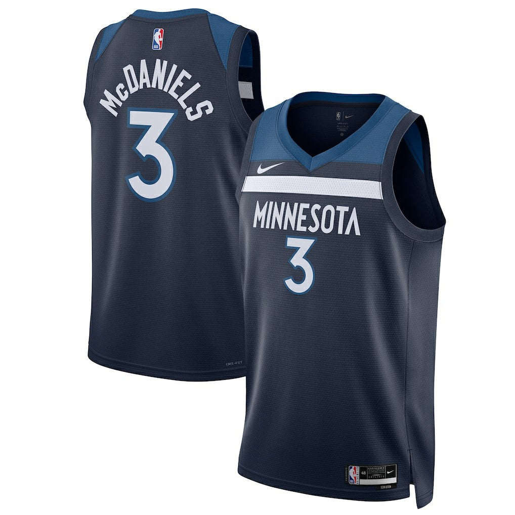Jaden McDaniels Minnesota Timberwolves Unisex Swingman Player Jersey Icon Edition Navy - Nike