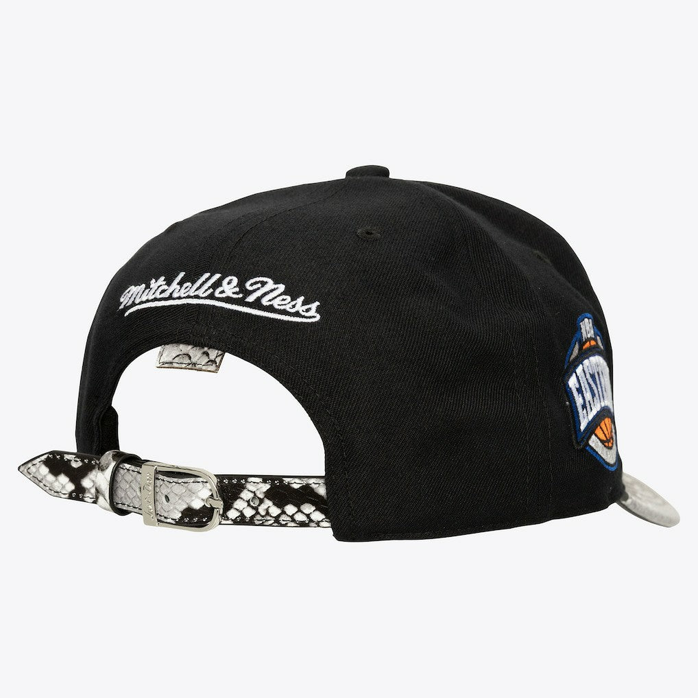 Boston Celtics x Just Don I Love This Team Snakeskin Strapback Hat Black - Mitchell & Ness