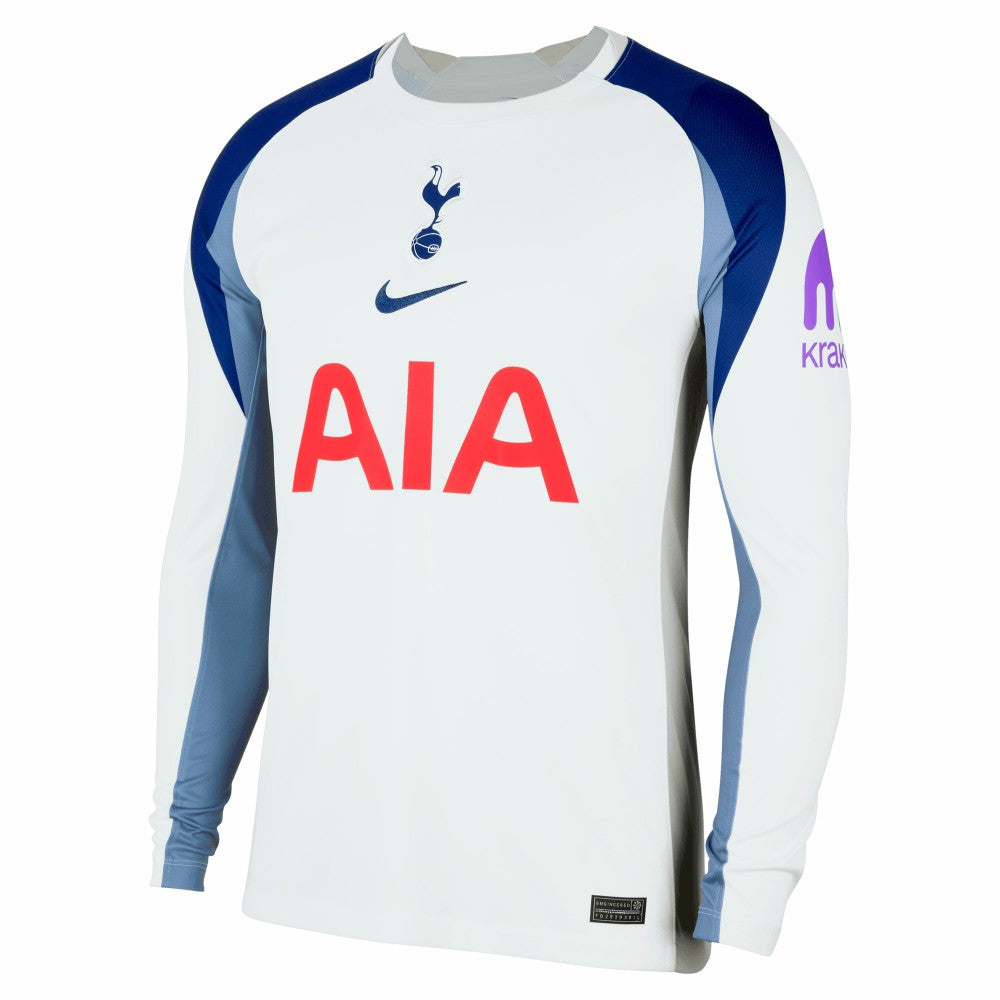 Tottenham Hotspur 2025/26 Home Replica Long Sleeve Custom Jersey White - Nike