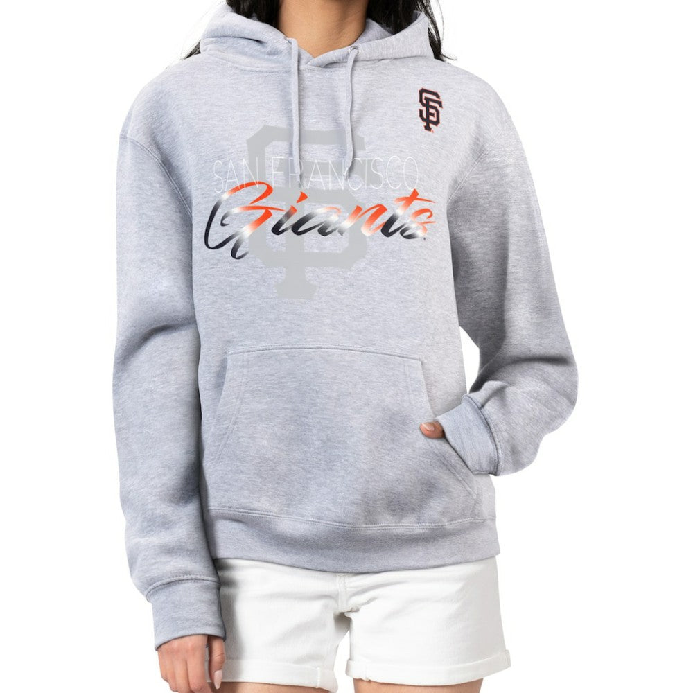 San Francisco Giants G-III 4Her by Carl Banks Women's Shadow Logo Graphic Pullover Hoodie - Heather Gray Hoodies