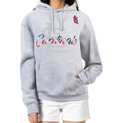St. Louis Cardinals G-III 4Her by Carl Banks Women's Shadow Logo Graphic Pullover Hoodie - Heather Gray Hoodies