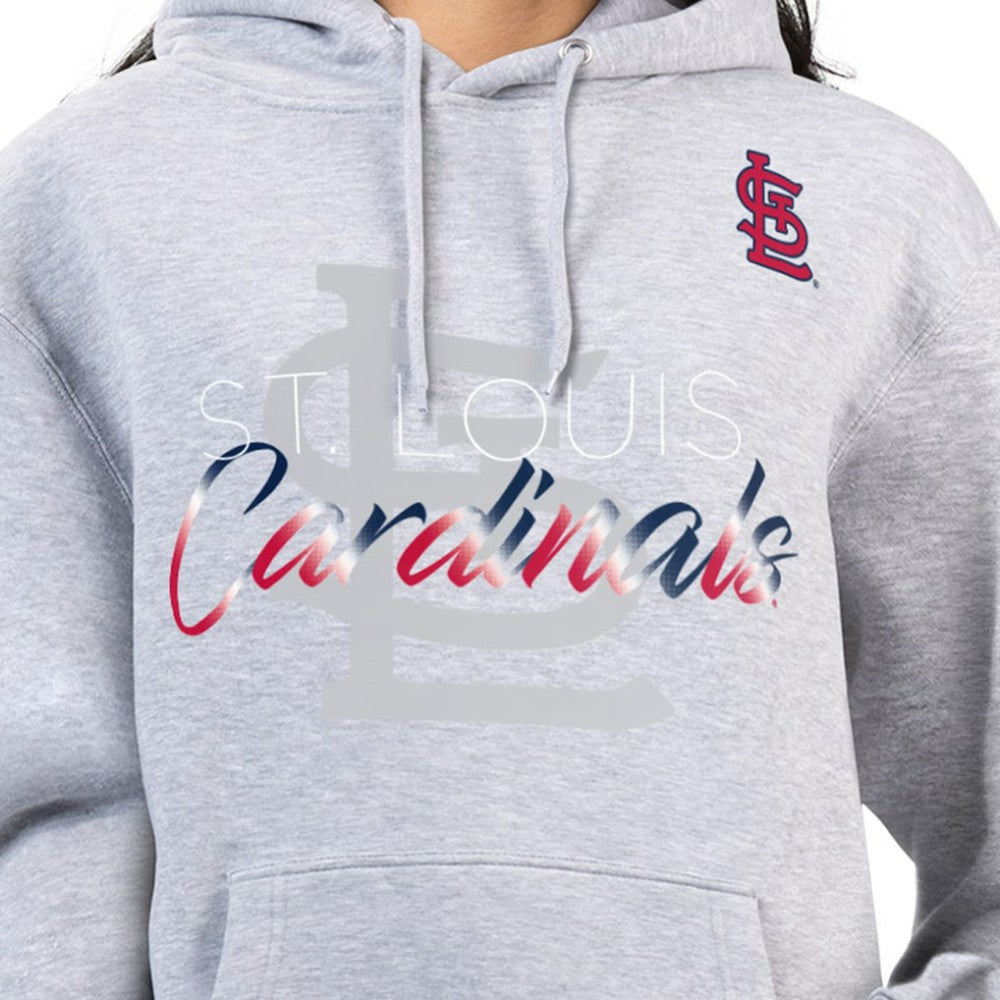St. Louis Cardinals G-III 4Her by Carl Banks Women's Shadow Logo Graphic Pullover Hoodie - Heather Gray Hoodies