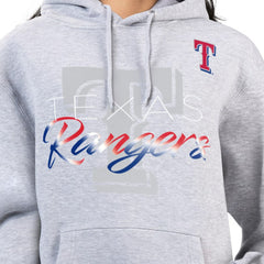 Texas Rangers G-III 4Her by Carl Banks Women's Shadow Logo Graphic Pullover Hoodie - Heather Gray Hoodies