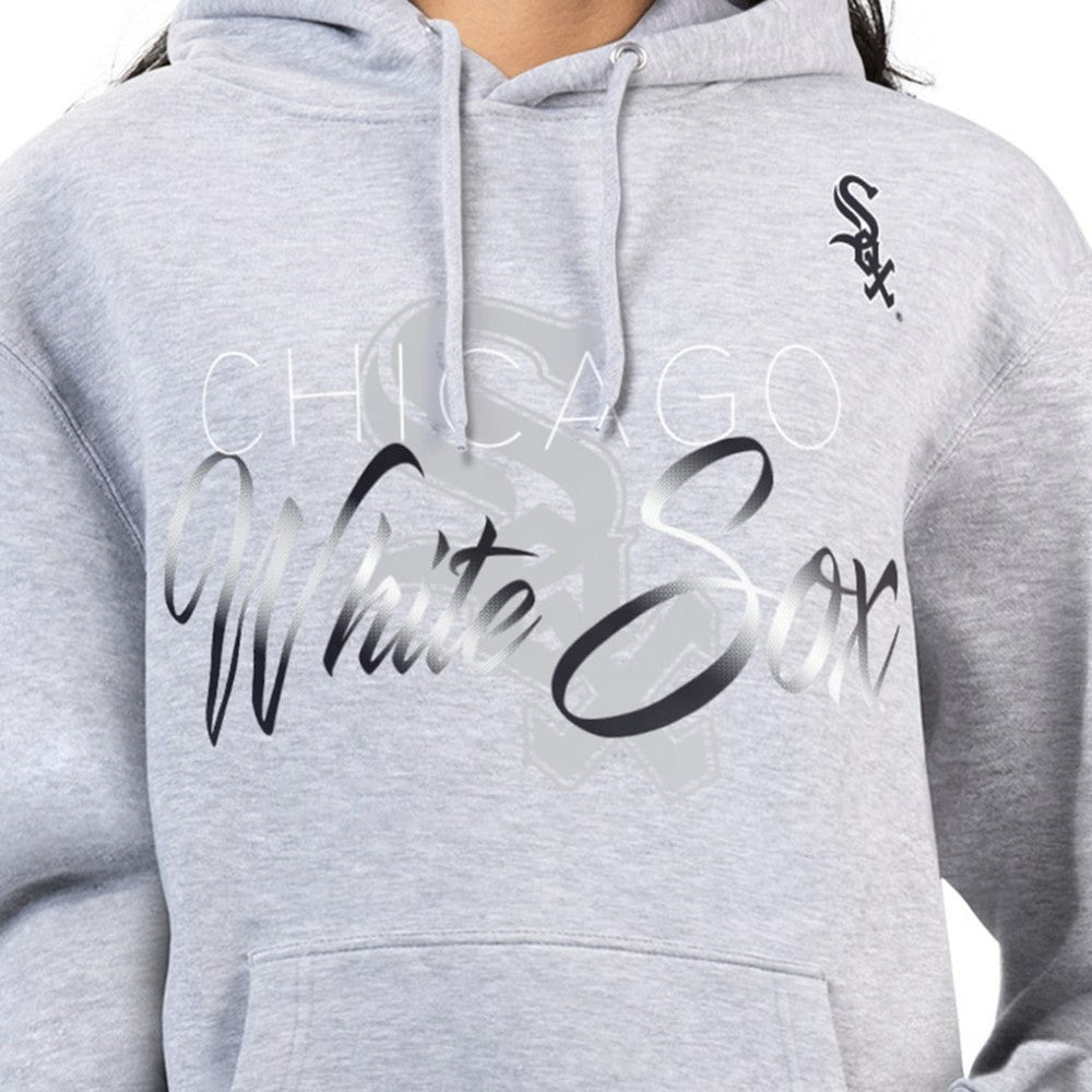 Chicago White Sox G-III 4Her by Carl Banks Women's Shadow Logo Graphic Pullover Hoodie - Heather Gray Hoodies
