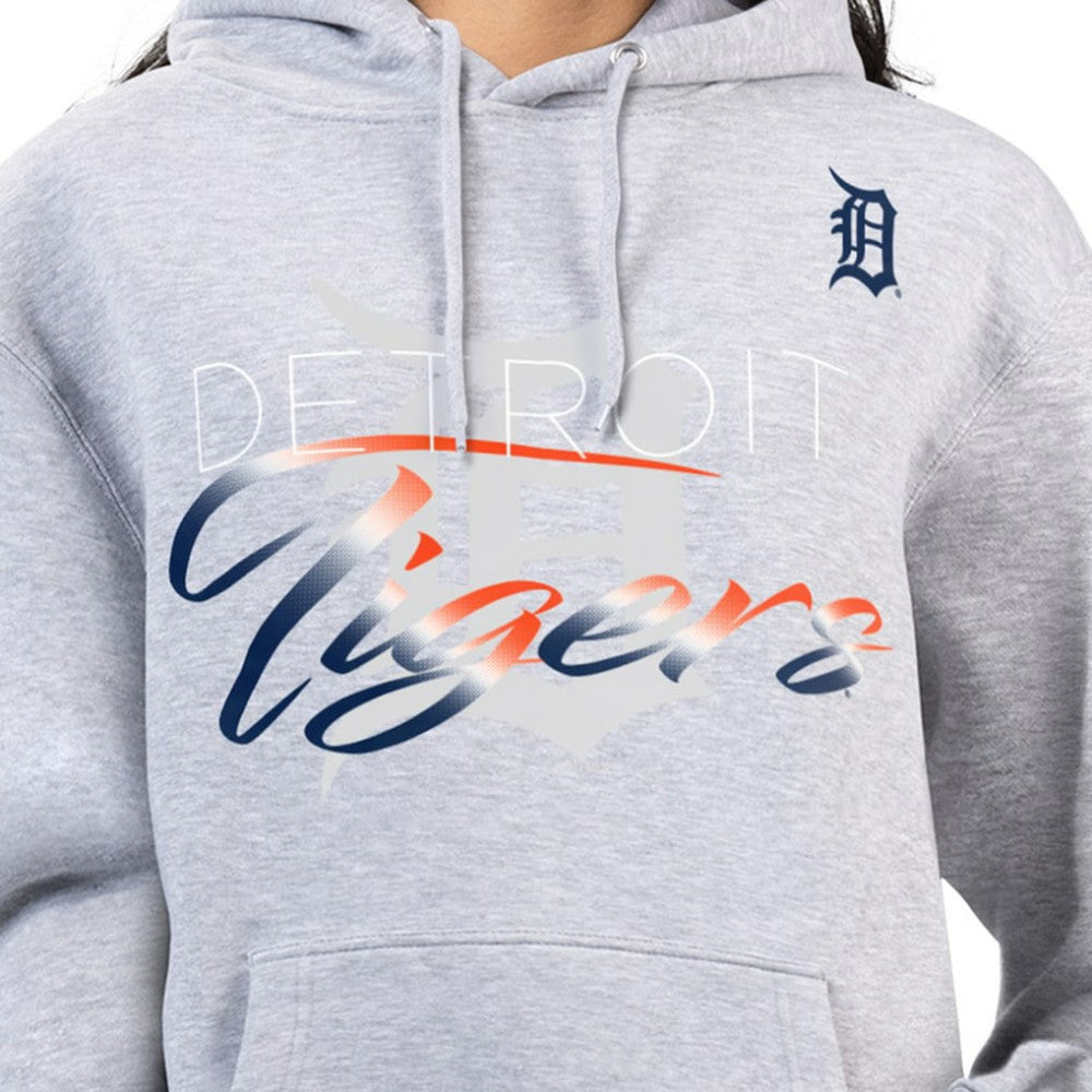 Detroit Tigers G-III 4Her by Carl Banks Women's Shadow Logo Graphic Pullover Hoodie - Heather Gray Hoodies