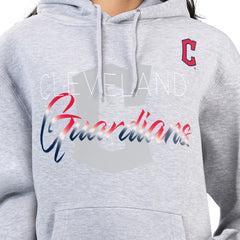 Cleveland Guardians G-III 4Her by Carl Banks Women's Shadow Logo Graphic Pullover Hoodie - Heather Gray Hoodies