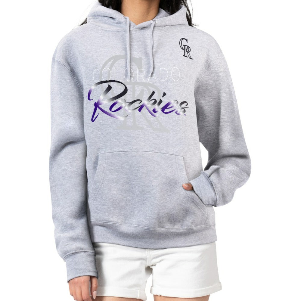 Colorado Rockies G-III 4Her by Carl Banks Women's Shadow Logo Graphic Pullover Hoodie - Heather Gray Hoodies