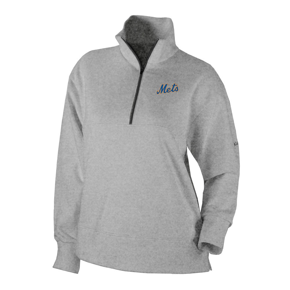 New York Mets Columbia Women's Birchwood Hills Quarter-Zip Pullover - Gray Pullover