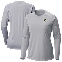 Milwaukee Brewers Columbia Tidal Tee II Long Sleeve T-Shirt - Gray T-shirts
