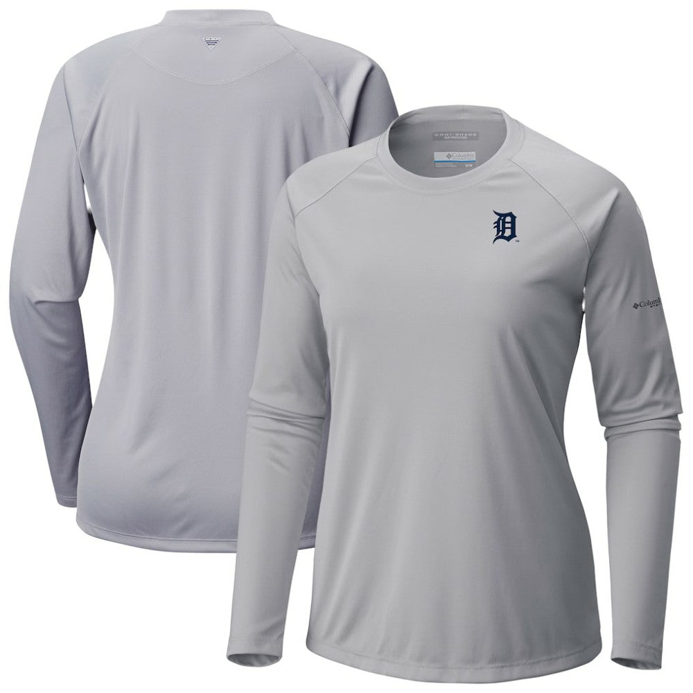 Detroit Tigers Columbia Tidal Tee II Long Sleeve T-Shirt - Gray T-shirts