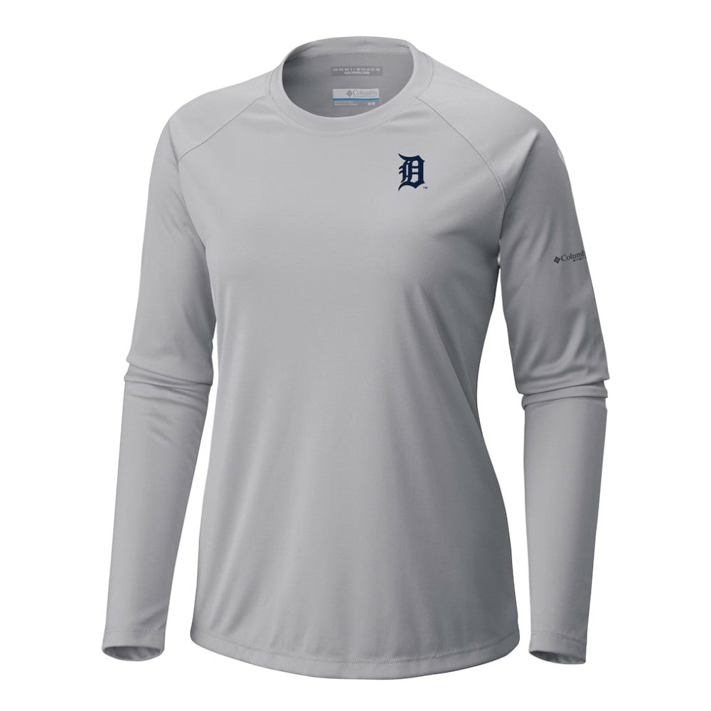 Detroit Tigers Columbia Tidal Tee II Long Sleeve T-Shirt - Gray T-shirts