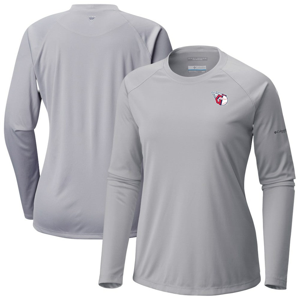 Cleveland Guardians Columbia Tidal Tee II Long Sleeve T-Shirt - Gray T-shirts