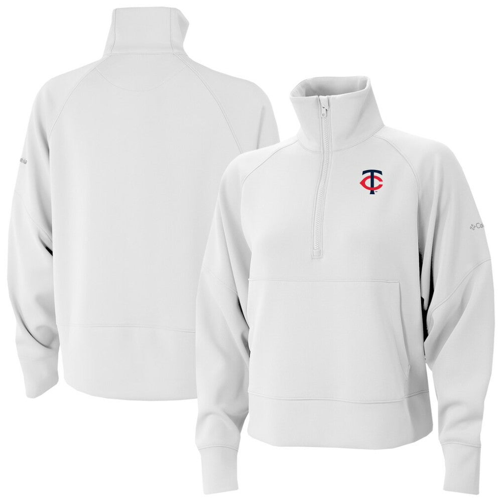 Minnesota Twins Columbia Women's Wickhams Hills Raglan Omni-Wick Quarter-Zip Pullover - White Pullover