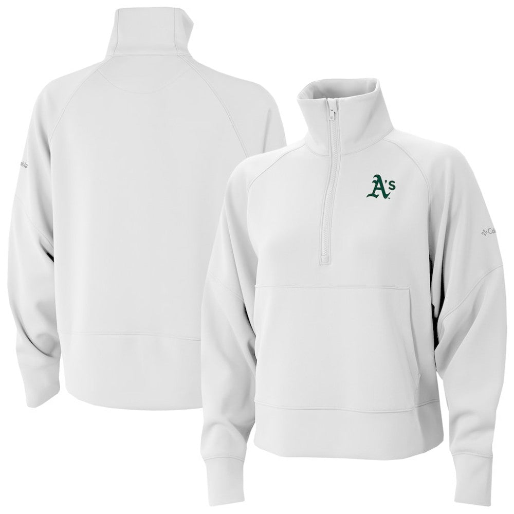 Athletics Columbia Women's Wickhams Hills Raglan Omni-Wick Quarter-Zip Pullover - White Pullover