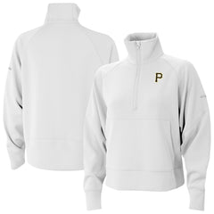 Pittsburgh Pirates Columbia Women's Wickhams Hills Raglan Omni-Wick Quarter-Zip Pullover - White Pullover