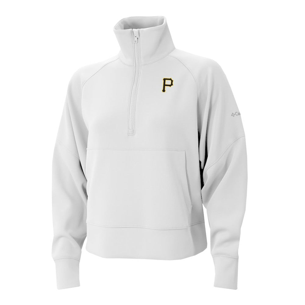 Pittsburgh Pirates Columbia Women's Wickhams Hills Raglan Omni-Wick Quarter-Zip Pullover - White Pullover