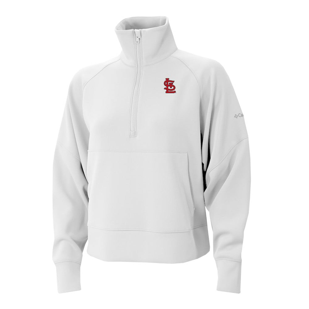 St. Louis Cardinals Columbia Women's Wickhams Hills Raglan Omni-Wick Quarter-Zip Pullover - White Pullover