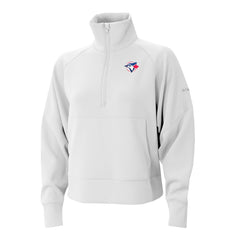Toronto Blue Jays Columbia Women's Wickhams Hills Raglan Omni-Wick Quarter-Zip Pullover - White Pullover