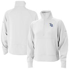 Tampa Bay Rays Columbia Women's Wickhams Hills Raglan Omni-Wick Quarter-Zip Pullover - White Pullover