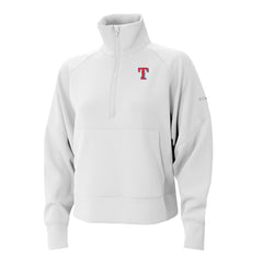 Texas Rangers Columbia Women's Wickhams Hills Raglan Omni-Wick Quarter-Zip Pullover - White Pullover