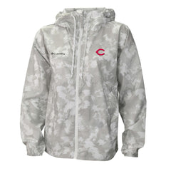 Cincinnati Reds Columbia Women's Flash Challenger Full-Zip Hoodie Windbreaker Jacket - Gray/White Jackets