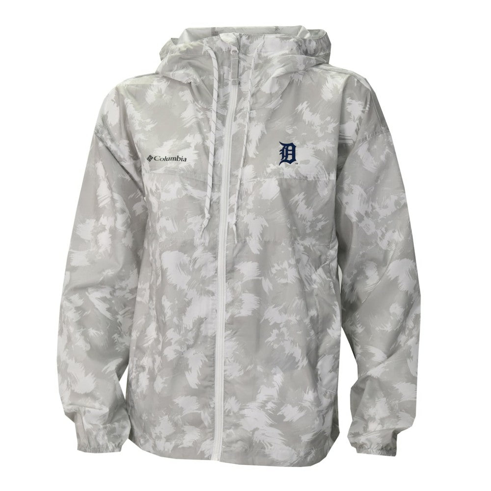 Detroit Tigers Columbia Women's Flash Challenger Full-Zip Hoodie Windbreaker Jacket - Gray/White Jackets