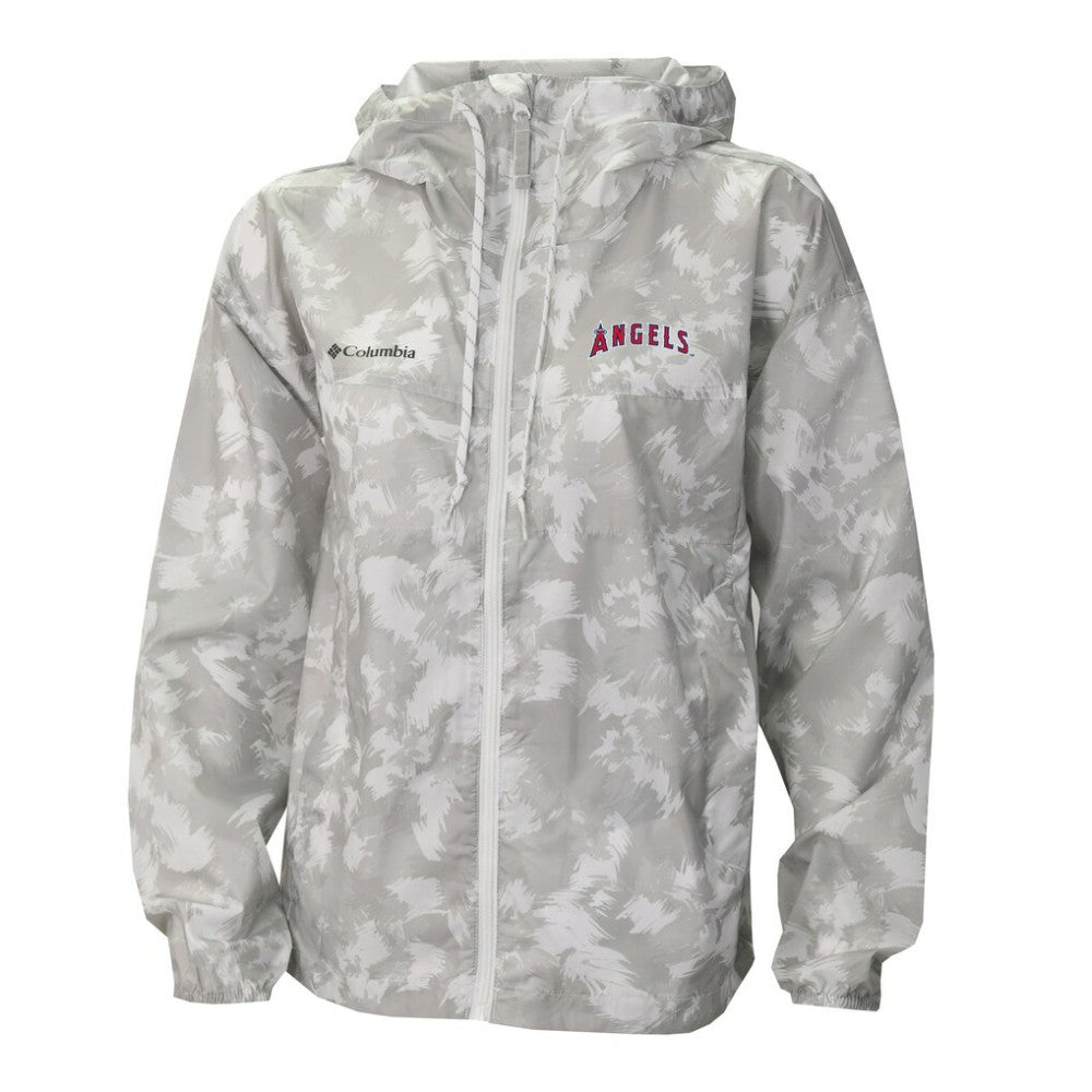 Los Angeles Angels Columbia Women's Flash Challenger Full-Zip Hoodie Windbreaker Jacket - Gray/White Jackets