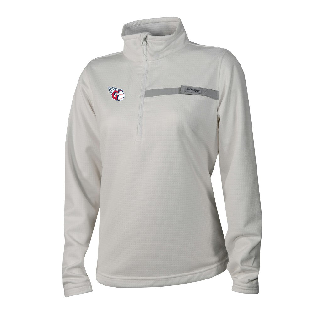 Cleveland Guardians Columbia Women's Skiff Guide Fleece Half-Zip Pullover Jacket - White Jackets