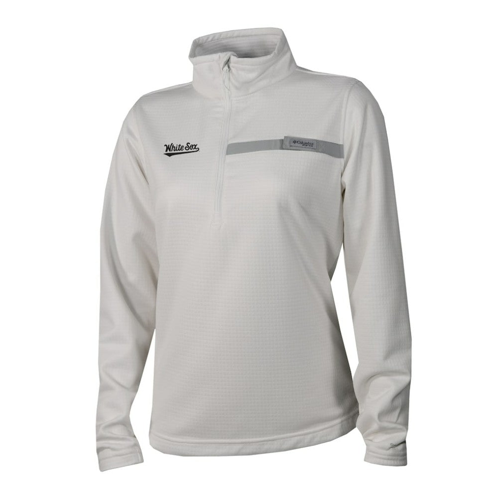 Chicago White Sox Columbia Women's Skiff Guide Fleece Half-Zip Pullover Jacket - White Jackets
