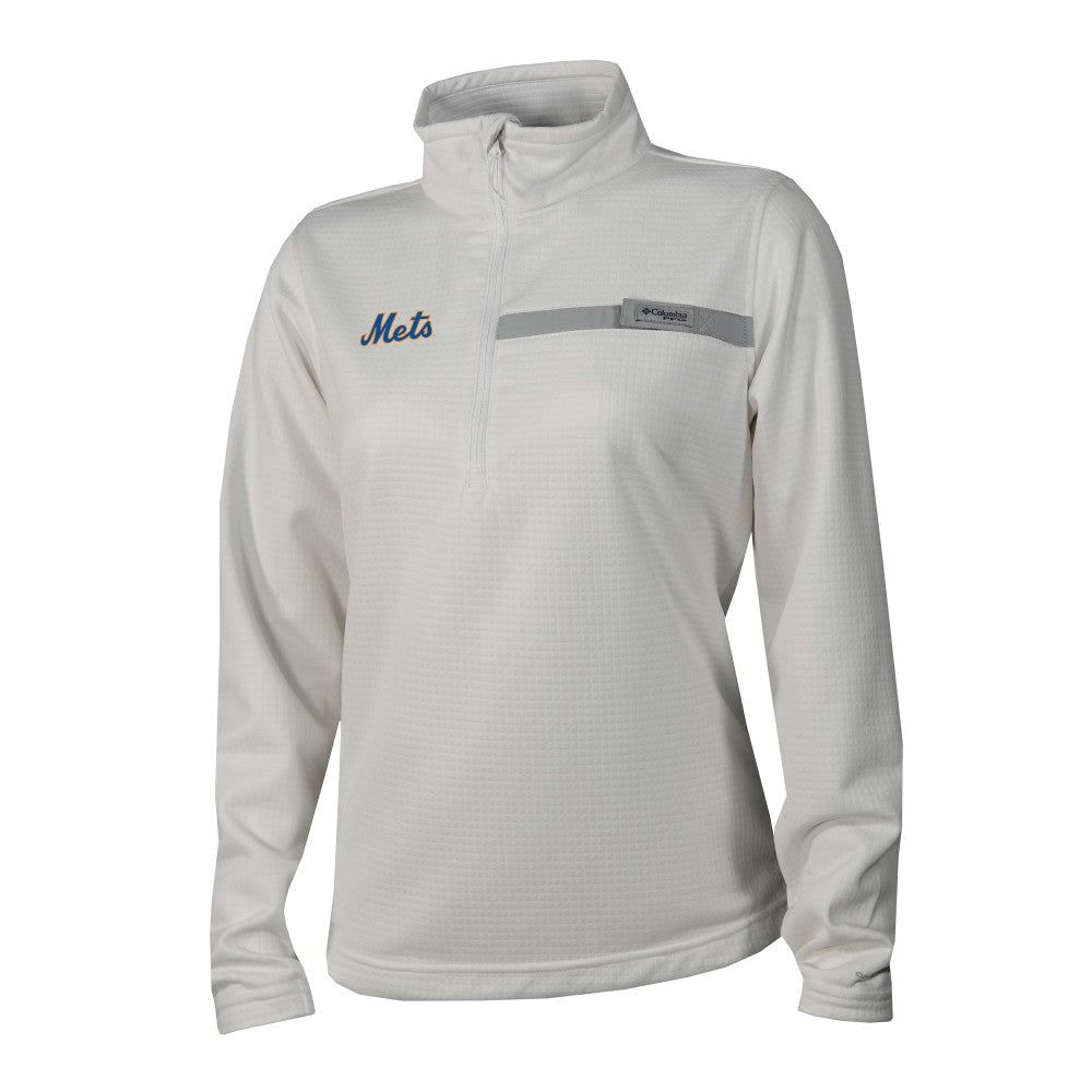 New York Mets Columbia Women's Skiff Guide Fleece Half-Zip Pullover Jacket - White Jackets