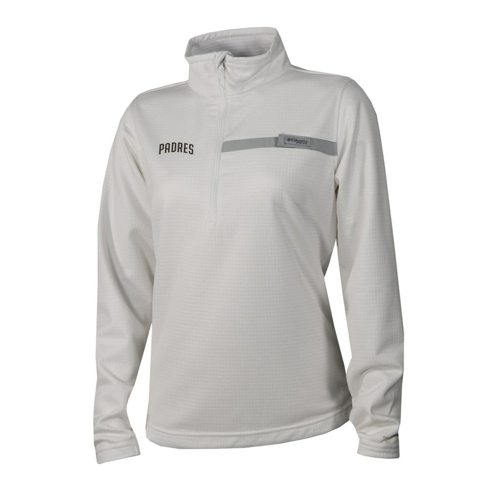 San Diego Padres Columbia Women's Skiff Guide Fleece Half-Zip Pullover Jacket - White Jackets