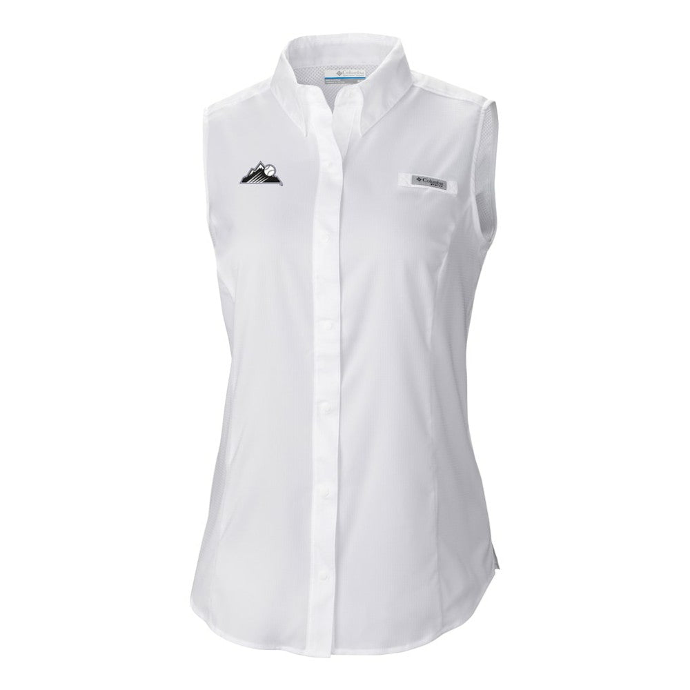 Colorado Rockies Columbia Women's Tamiami Sleeveless Shirt - White