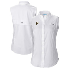 Pittsburgh Pirates Columbia Women's Tamiami Sleeveless Shirt - White
