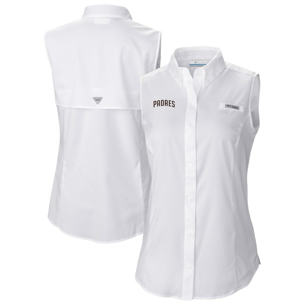 San Diego Padres Columbia Women's Tamiami Sleeveless Shirt - White
