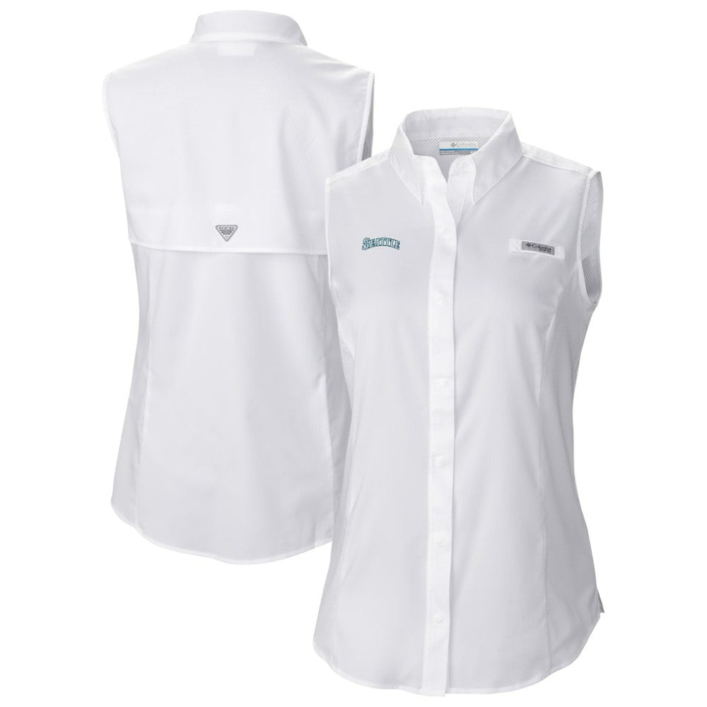 Seattle Mariners Columbia Women's Tamiami Sleeveless Shirt - White
