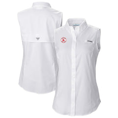 Boston Red Sox Columbia Women's Tamiami Sleeveless Shirt - White