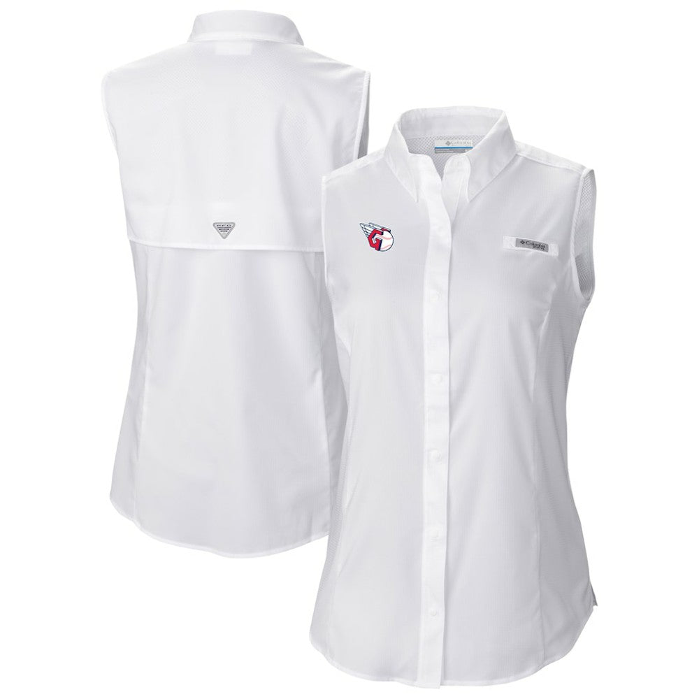 Cleveland Guardians Columbia Women's Tamiami Sleeveless Shirt - White