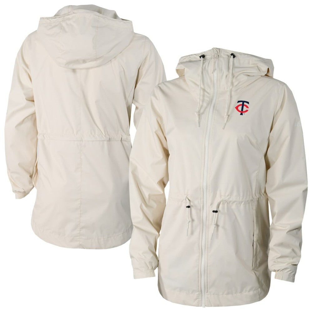 Minnesota Twins Columbia Women's Lily Park Full-Zip Rain Jacket - Cream Jackets
