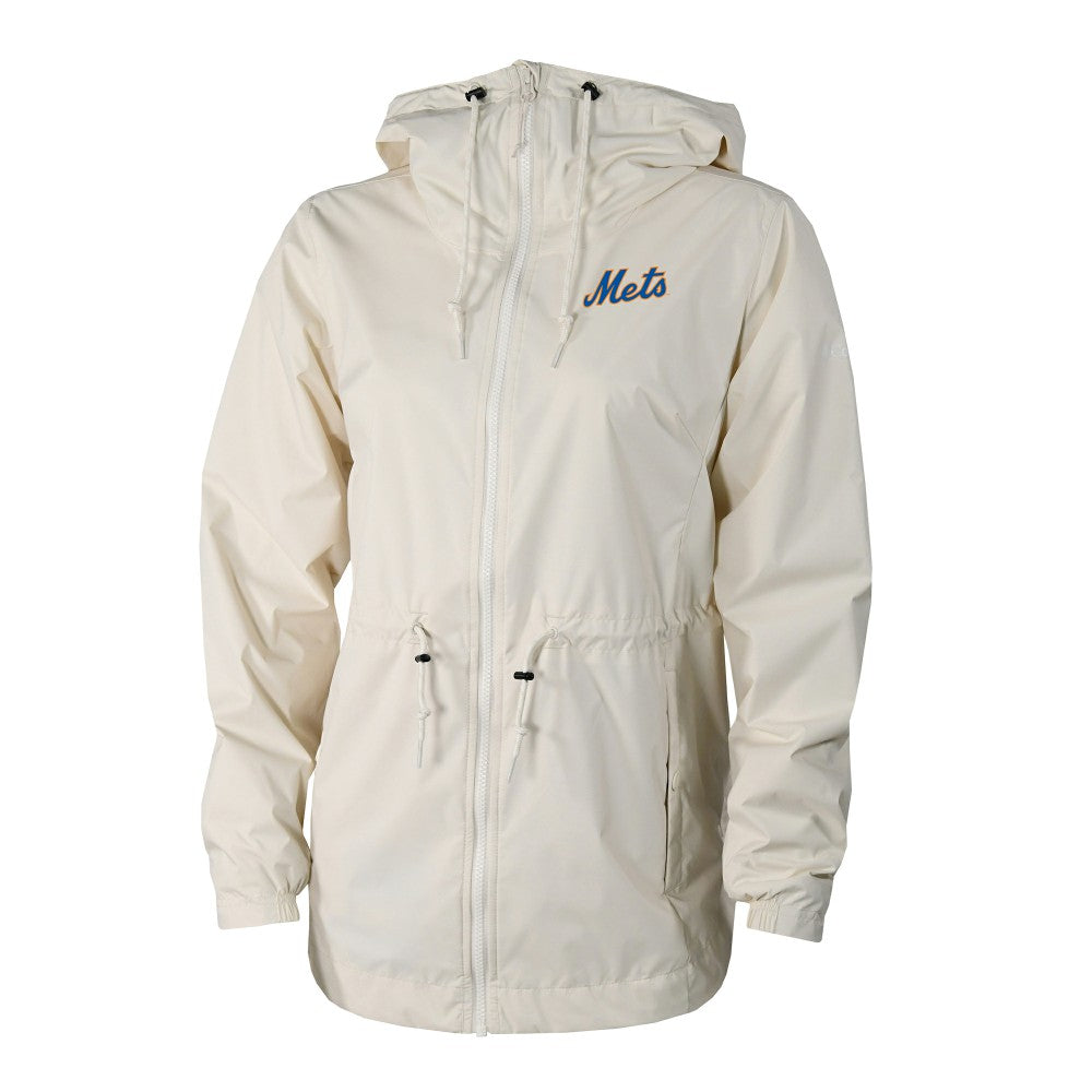 New York Mets Columbia Women's Lily Park Full-Zip Rain Jacket - Cream Jackets