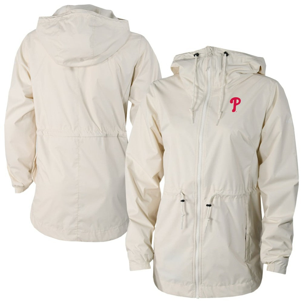 Philadelphia Phillies Columbia Women's Lily Park Full-Zip Rain Jacket - Cream Jackets