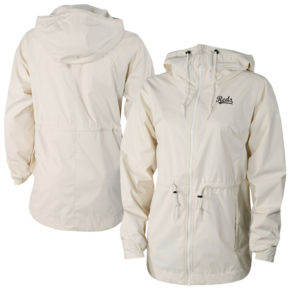 Cincinnati Reds Columbia Women's Lily Park Full-Zip Rain Jacket - Cream Jackets